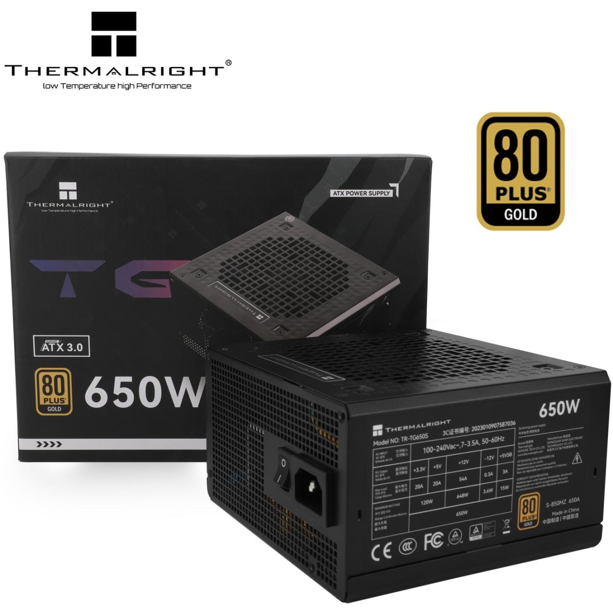 Thermalright TG650S 650W Non-Modular 80PLUS Gold - Black Thermalright TG650S 650W Non-Modular 80PLUS Gold - Black